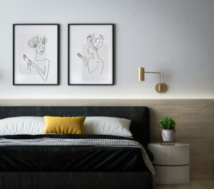 Wall art in bedroom | Elite Designs