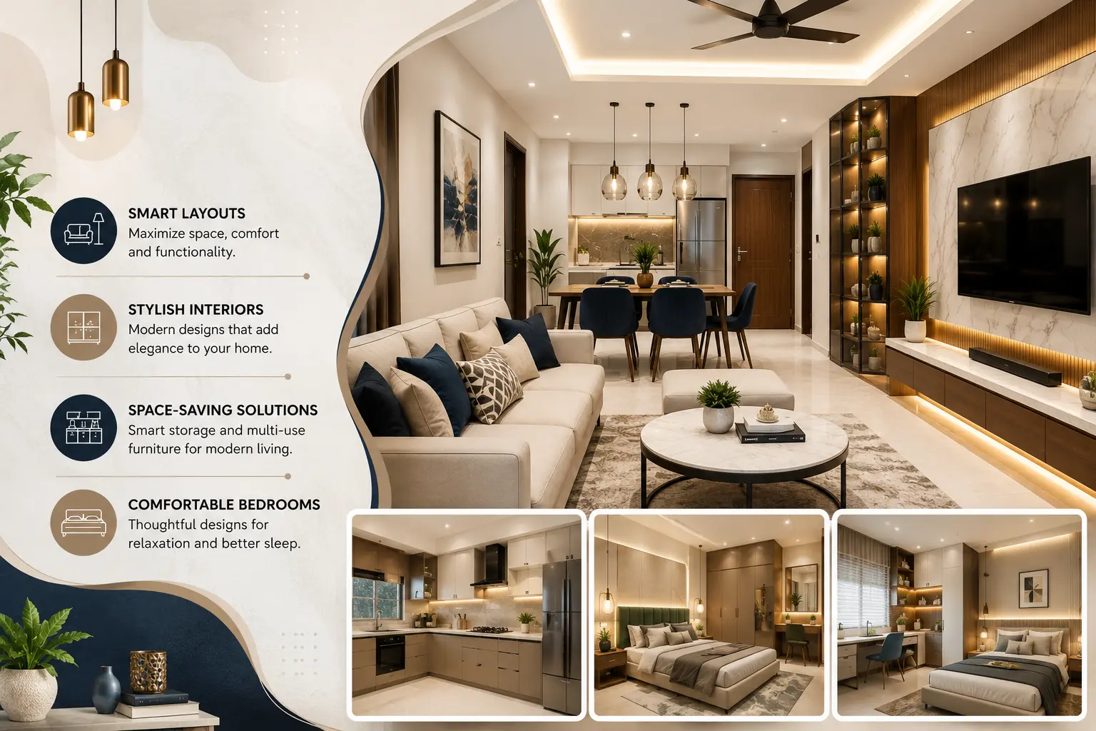 2 BHK Interior Design Ideas for Modern Living in Thane